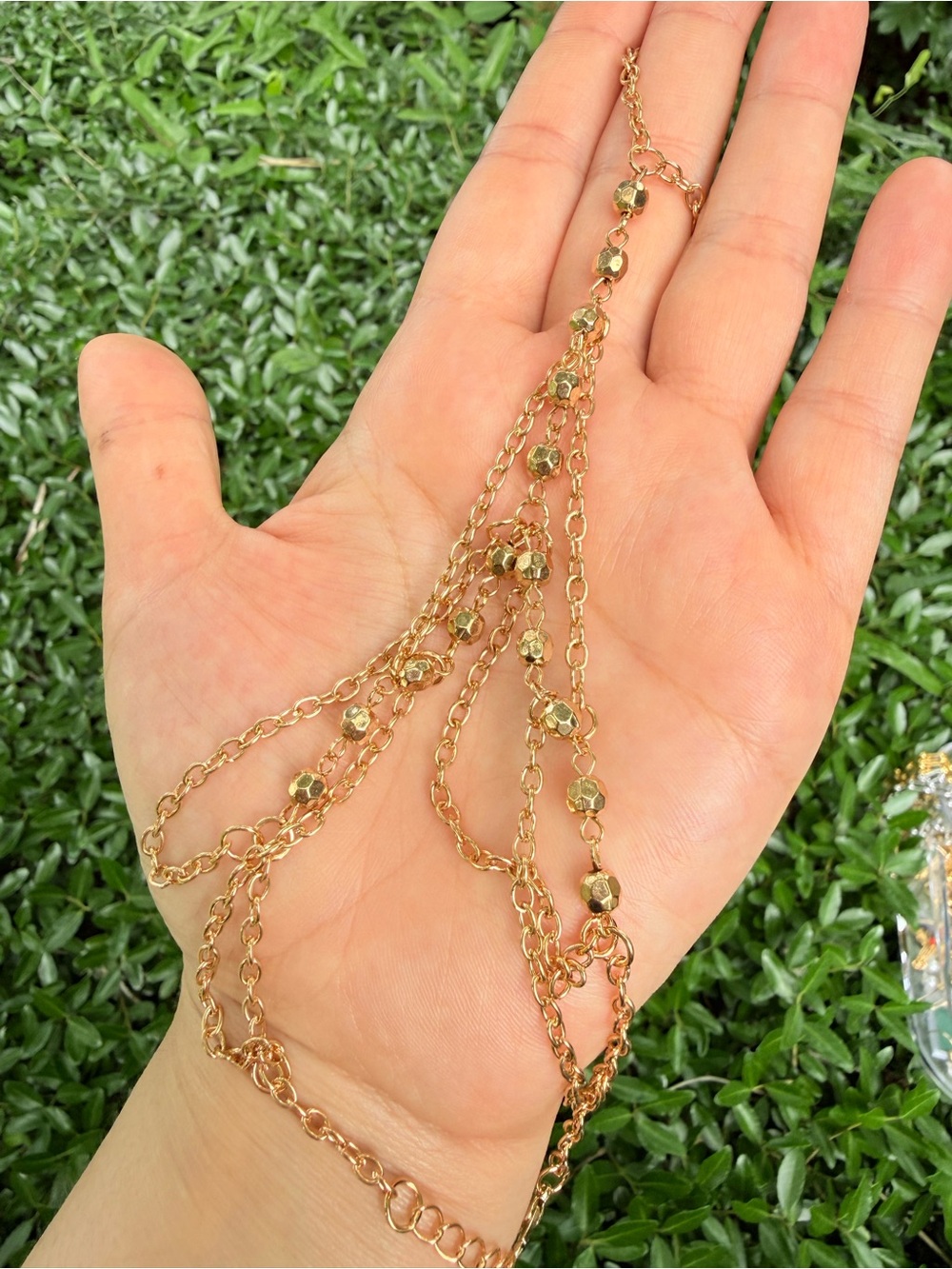 Gold-Tone Multi-Chain Beaded Necklace - Women Jewelry - Picture 4 of 7